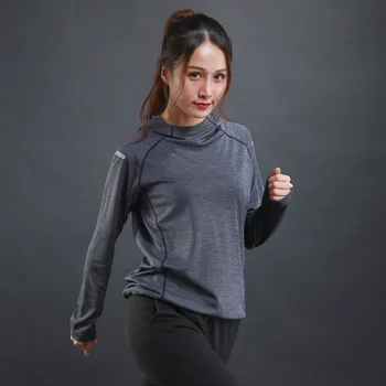 Осенне-зимний новый женский свитер-футболка с длинным рукавом, тонкие дышащие быстросохнущие толстовки для занятий фитнесом, спортивные толстовки