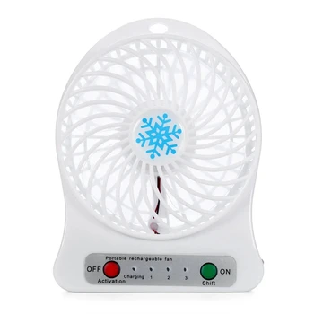 Портативный Перезаряжаемый Светодиодный Вентилятор Воздушного Охлаждения Mini Desk USB Third Wind Fan Охлаждающий Ручной Мини-Вентилятор