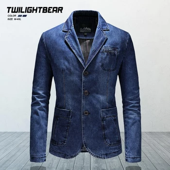 Высококачественные мужские джинсовые блейзеры, мужское пальто Оверсайз, весенне-осенний модный повседневный блейзер, мужская одежда, верхняя одежда, куртка 4xl ASZ01
