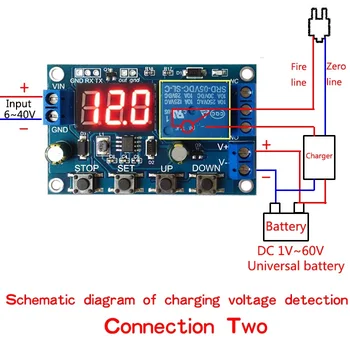Модуль зарядки/разряда аккумулятора, встроенный вольтметр, защита от пониженного напряжения/перенапряжения, связь по времени зарядки/разряда