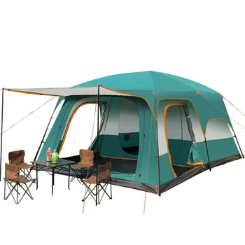 Портативная Семейная Палатка на 2-4 человека, Двухслойное укрытие на открытом воздухе, Водонепроницаемый Ветрозащитный Анти-УФ Автоматический Кемпинг tentcustom