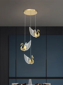 Подвесной светильник TEMAR Nordic Creative Swan Chandelier Подвесной светильник Современные светильники для гостиной-столовой