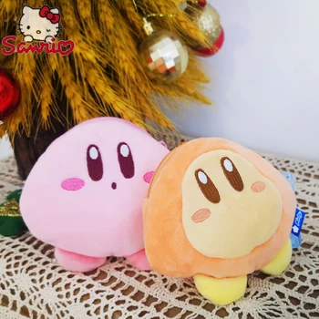 Сумка-брелок Kirby Плюшевые Игрушки 10 см, подвеска Kawaii, кошелек для монет, куклы с розовой звездой, наушники для девочек, друзья  Подарки для детей