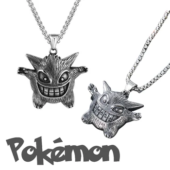 Ожерелье с подвеской Pokemon Gengar для мужчин, звезда из титановой стали, женщины, Y2K, хип-хоп, крутые, горячие девушки, бусы, цепочки, Корейское колье, ювелирные изделия