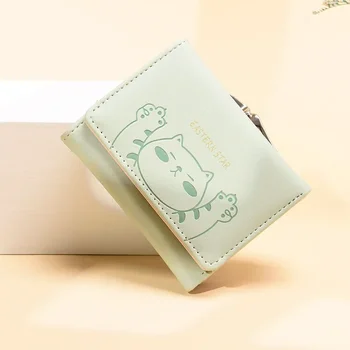 Корейская версия милого женского кошелька, складного студенческого кошелька с несколькими картами, Instagram, молодежный кошелек с нишевым дизайном