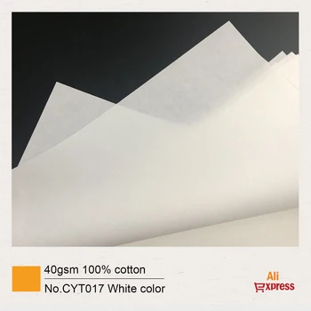 40 гсм, бумага из 100% хлопка, формат А4 210* 297 мм, Белый цвет, без крахмала, Водонепроницаемая, 1000 листов, GCYT017
