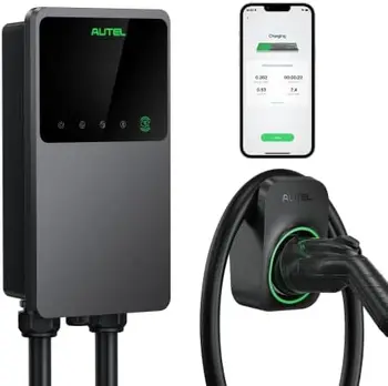 Зарядное устройство для домашнего автомобиля (EV), мощность до 40 Ампер, 240 В, EVSE с поддержкой Wi-Fi и Bluetooth 2-го уровня, вилка NEMA 14-50, внутри / снаружи, 25 Фу
