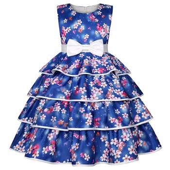 Новогодние вечерние платья с цветочным узором для маленьких девочек на хлопчатобумажной подкладке, детская элегантная праздничная одежда принцессы для младенцев