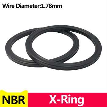Черное Х-образное кольцо из NBR, уплотнительное кольцо с четырьмя выступами, нитриловая резина, для гидравлических цилиндров, поршней, поршневых штоков.Внутренний диаметр2.9-133.07мм WD1.78