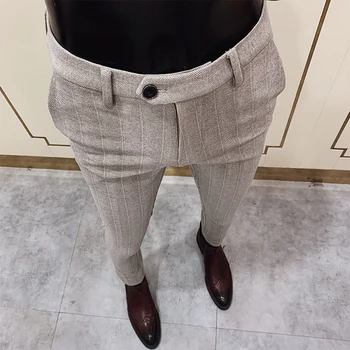 2023 Популярные повседневные брюки Мужские однотонные Ретро Широкие брюки с высокой талией Harajuku подростковые Брюки классического стиля A107