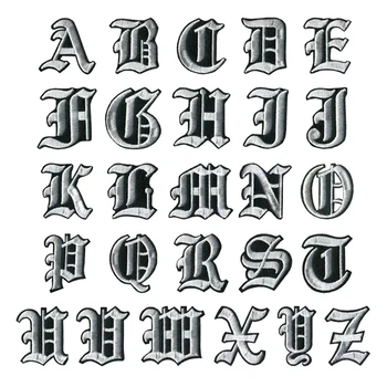 Буквы английского алфавита со смешанной вышивкой, пришитые на значок, железная нашивка для одежды