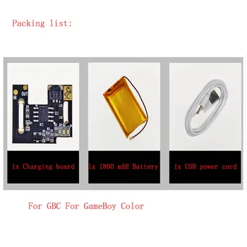 Модуль Аккумуляторной Батареи 1800 мАч Li-ion С USB-Кабелем Для Game Boy Color Universal Lithium Battery Mod Для GBC Highlight