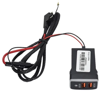 Автомобильное быстрое зарядное устройство с двумя USB 3.0, 12-24 В, автомобильное зарядное устройство со светодиодной подсветкой, подходящее для