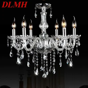 Подвесной светильник DLMH с хрусталем в роскошном стиле, Европейская лампа-свеча, Художественная гостиная, Ресторан, спальня, Вилла, люстра