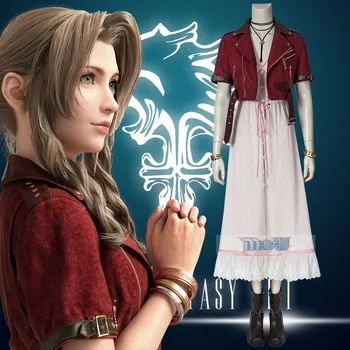COSLEE Final Fantasy VII FF7 Аэрит Гейнсборо Верхнее Платье Косплей Костюм Аэрис Костюм на Хэллоуин для Женщин S-3XL Новый