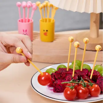 Набор пластиковых креативных фруктовых палочек Мультяшная Бытовая вилка для фруктов своими руками, Зубочистки, торт