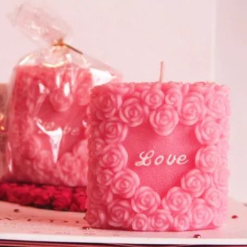 Форма для свечи на цветочном Столбе Розовое Сердце Силиконовая Форма Для изготовления мыла Изготовление Свечей Ручной Работы Свадебный Подарок Инструмент для украшения формы для мыла