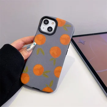 Силиконовая защитная оболочка с милым оранжевым рисунком, чехол для мобильного телефона iPhone 14 13 12 11 Pro Cas