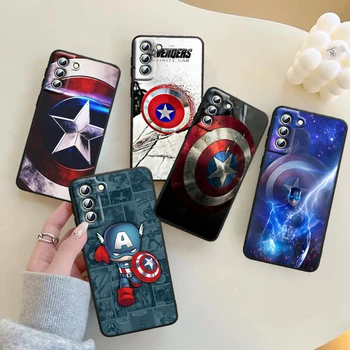 Капитан Америка Marvel Для Samsung Galaxy S23 S22 S21 S20 S10 S9 Ultra Plus Pro 4G 5G силиконовый Мягкий Черный Чехол Для Телефона