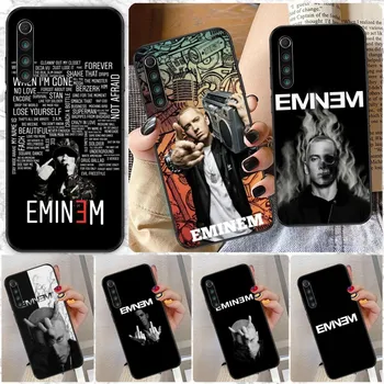 Классный Чехол для Мобильного Телефона E-Eminem Mobile для Xiaomi Redmi Note 12 11 10 9T 8 7 Pro 9 9A 9C 8 Черный Мягкий Чехол Для Телефона Funda