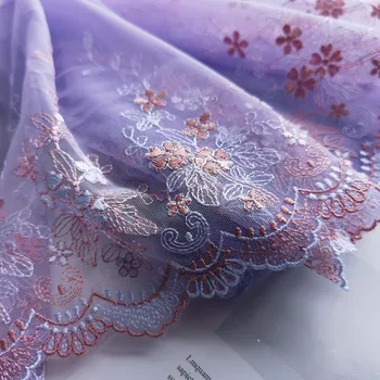 2 метра Фиолетовой Вышивки Кружевной Отделкой Нижнее Белье Швейное Ремесло DIY Одежда Ткань Кружева Аксессуар Для Одежды