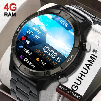 2023 Новые Мужские Смарт-Часы 4G Memory AMOLED С Полным Сенсорным Экраном, Всегда отображающие Время Вызова Bluetooth Smartwatch Для Android ios