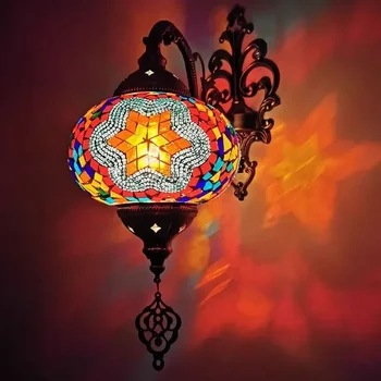 Средиземноморский настенный светильник, Марокканские лампы ручной работы, гостиная, коридор, Балкон, ресторан, кофейня в отеле, светильники, светодиодные светильники