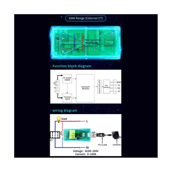 100A PZEM 004T 3,0 Ваттметр + Чехол + Close CT кВтч-Метр Вольт-Амперный Тестовый Модуль Тока для Arduino TTL COM2/COM3/COM4
