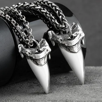 Зуб акулы S925 Серебряное ожерелье для мужчин серебряная подвеска Ювелирные изделия бегемот уличная культура mygrillz