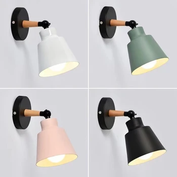 Светодиодный Настенный светильник Nordic LED Потолочные Светильники с возможностью поворота на 180 градусов регулируемый настенный светильник с Абажуром прикроватный бра для спальни