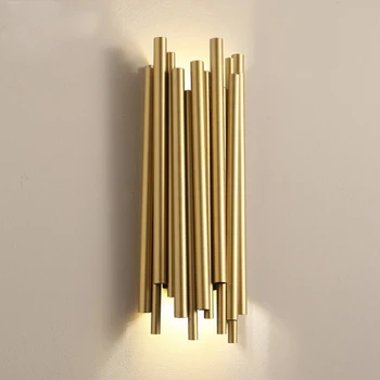 Современные светодиодные настенные бра с золотой трубкой, роскошная лампа домашнего декора для гостиной, креативный дизайн в помещении, Прикроватные светильники для спальни.