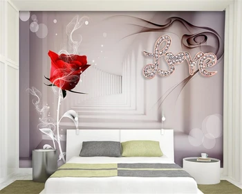 beibehang papel de parede Мебель для дома декоративная роспись обоев красная роза современный трехмерный фон стены behang