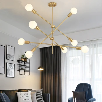 Современный минимализм, кованые люстры Nordic Creative Magic Bean, гостиная, ресторан, спальня, линейный светодиодный светильник