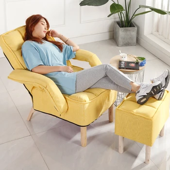 Творческий досуг одноместный маленький диван-кресло складной обеденный перерыв педаль ткань для общежития ленивый диван балкон спальня глубокое кресло