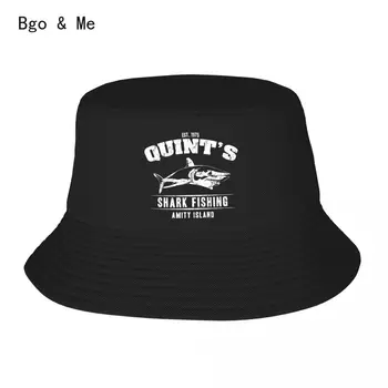 Широкополая шляпа с принтом Quint's Shark Fishing, двухсторонние реверсивные шляпы-бобы, хлопковая складная унисекс-рыбацкая кепка, Солнцезащитный крем для путешествий
