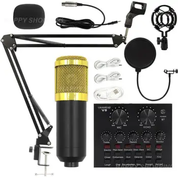 Профессиональный Конденсаторный микрофон Комплекты студийных микрофонов звукозаписи для компьютера KTV Broadcasting Gamer Karaoke Microfone