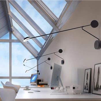 Дизайнерский настенный светильник в скандинавском минимализме, люстра на длинном шесте с регулируемым вращающимся рычагом, напольный светильник для ресторана, кабинета, гостиной.