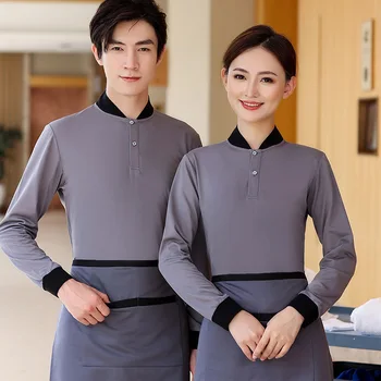 Униформа гостиничного сервиса с коротким рукавом, мужские и женские гостевые комнаты, Китайская рабочая одежда для уборки с длинным рукавом