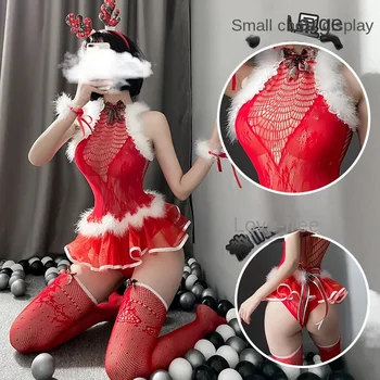 Сексуальное женское белье, рождественское платье принцессы для ролевых игр, униформа искушение, сексуальный сетчатый костюм, костюм страсти 7438