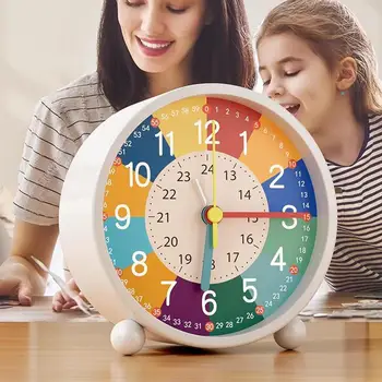 Будильник для пробуждения, заряжающийся от USB, винтажные настольные обучающие часы с цветным блоком Smart Chip для обучения детей младшего возраста