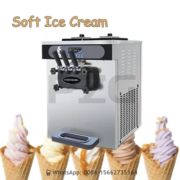 Коммерческая машина для производства мягкого мороженого объемом 22 ~ 25л / ч, 3 вкуса, 2000 Вт, оборудование для производства мороженого для бизнеса