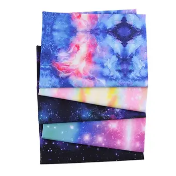 Красивая цифровая печать Узор Звездного неба черным низом 100 Хлопчатобумажная ткань Материал для шитья Детская ткань Рубашка своими руками Одежда