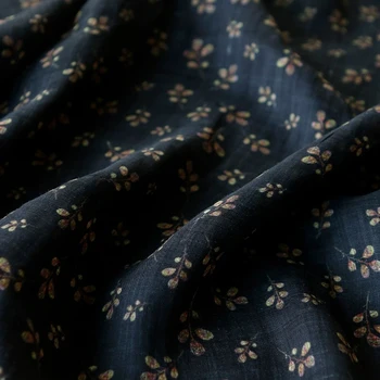 Высококачественная ткань ramie с красивым принтом в виде листьев, ткани tela High end dress cheongsam