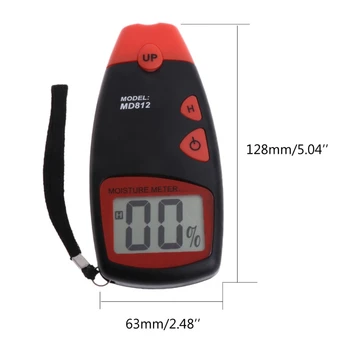 Цифровой измеритель влажности древесины MD812, ЖК-дисплей, 2-контактный тестер влажности, детектор влажности древесины