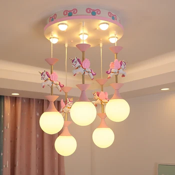 Люстры Nordic Fantasy Детская карусель Современные креативные светодиодные подвесные светильники для гостиной Потолочные светильники Princess Decor
