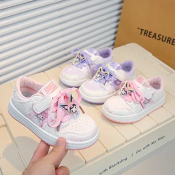 Детская настольная обувь Kawaii Sanrio Kuromi С милым аниме, Весенняя новинка, нескользящая спортивная повседневная обувь, детские игрушки, подарки для девочек-принцесс Ins