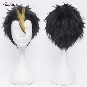 Аниме Хайкюу!! Парики для косплея из коротких черных и светлых термостойких волос Nishinoya Yuu + бесплатная шапочка для парика