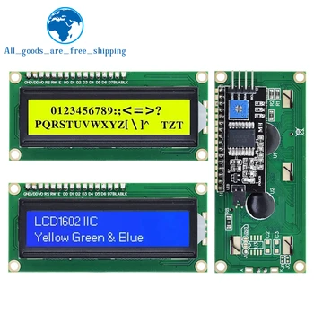 LCD1602 1602 ЖК-модуль Синий/Желто-Зеленый Экран 16x2 Символьный ЖК-дисплей PCF8574T PCF8574 IIC I2C Интерфейс 5V для arduino