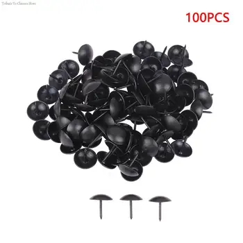 100ШТ черных металлических шпилек с круглой головкой, обивочные гвозди, винтажные гвоздики, декор для гвоздиков Оптом