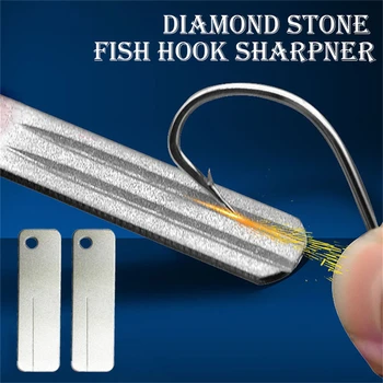 Точилка для рыболовных крючков, Портативный Алмазный Камень, Инструменты для заточки рыболовных крючков, Точильный камень для ножей, Брелок для аксессуаров для рыбалки на открытом воздухе